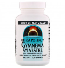 Source Naturals, Ультрамощная джимнема лесная, 550 мг, 120 таблеток