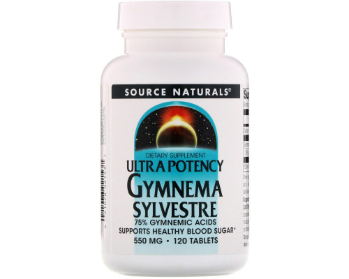 Source Naturals, Ультрамощная джимнема лесная, 550 мг, 120 таблеток Source Naturals, Ультрамощная джимнема лесная, 550 мг, 120 таблеток