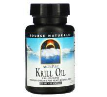 Source Naturals, Arctic Pure, крилевый жир, 500 мг, 60 желатиновых капсул