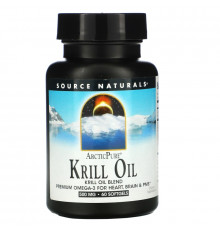 Source Naturals, Arctic Pure, крилевый жир, 500 мг, 60 желатиновых капсул
