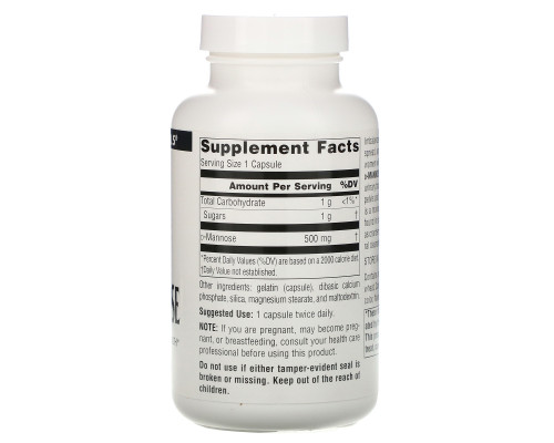 Source Naturals, D-манноза, 500 мг, 120 капсул Source Naturals, D-манноза, 500 мг, 120 капсул
