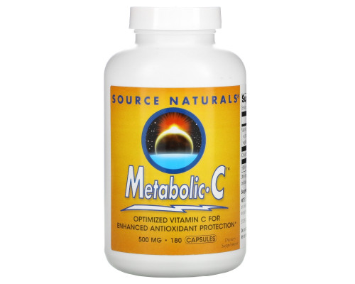 Source Naturals, Метаболический витамин C, 500 мг, 180 капул Source Naturals, Метаболический витамин C, 500 мг, 180 капул