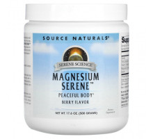 Магний Source Naturals, Magnesium Serene, со вкусом ягод, 17,6 унции (500 г)