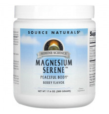 Магний Source Naturals, Magnesium Serene, со вкусом ягод, 17,6 унции (500 г)