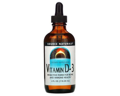 Source Naturals, Витамин D-3, 4 жидкие унции (118,28 мл) Source Naturals, Витамин D-3, 4 жидкие унции (118,28 мл)