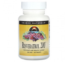 Ресвератрол Source Naturals, Ресвератрол 200, 200 мг, 60 таблеток