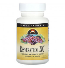 Ресвератрол Source Naturals, Ресвератрол 200, 200 мг, 60 таблеток