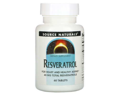 Source Naturals, Ресвератрол, 60 таблеток Source Naturals, Ресвератрол, 60 таблеток