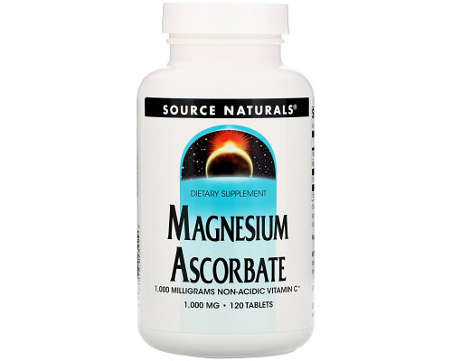 Source Naturals, Магния аскорбат, 1000 мг, 120 таблеток Source Naturals, Магния аскорбат, 1000 мг, 120 таблеток
