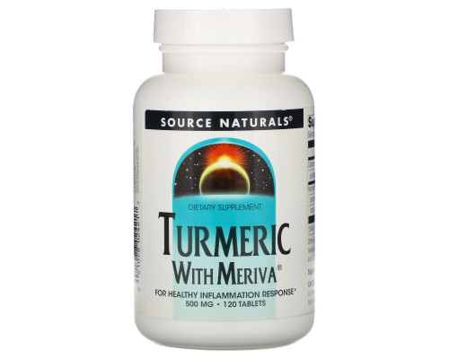 Source Naturals, Комплекс с куркумой Meriva, 500 мг, 120 таблеток Source Naturals, Комплекс с куркумой Meriva, 500 мг, 120 таблеток