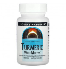 Имбирь и куркума Source Naturals, Куркума с меривой, 500 мг, 30 капсул