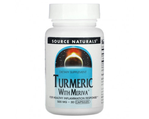 Имбирь и куркума Source Naturals, Куркума с меривой, 500 мг, 30 капсул Имбирь и куркума Source Naturals, Куркума с меривой, 500 мг, 30 капсул