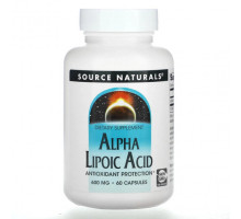 Антиоксиданты Source Naturals, Альфа-липоевая кислота, 600 мг, 60 капсул