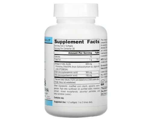 Source Naturals, Веганская Омега 3S, ЭПК-ДГК, 300 мг, 60 веганских мягких таблеток Source Naturals, Веганская Омега 3S, ЭПК-ДГК, 300 мг, 60 веганских мягких таблеток