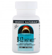Source Naturals, B-12 Fast Melt, 5 mg, 60 Tablets