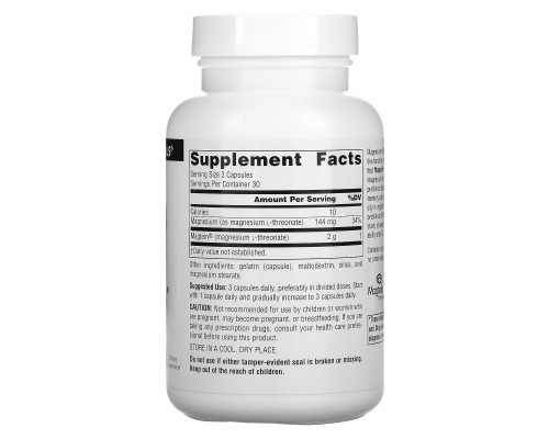 Source Naturals, Magtein, Magnesium L-Threonate, 667 mg, 90 Capsules Source Naturals, Magtein, Magnesium L-Threonate, 667 mg, 90 Capsules