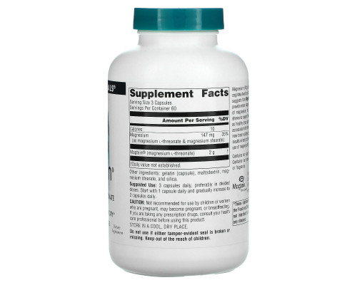 Source Naturals, Magtein, магний L-треонат, 667 мг, 180 капсул Source Naturals, Magtein, магний L-треонат, 667 мг, 180 капсул
