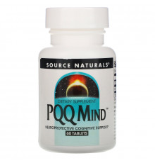 Source Naturals, PQQ для мозга, пирролохинолинхинон, метоксантин, 60 таблеток