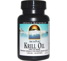 Source Naturals, Арктическая чистота, Масло морского криля, 1,000 мг, 30 капсул