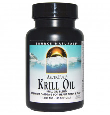 Source Naturals, Арктическая чистота, Масло морского криля, 1,000 мг, 30 капсул