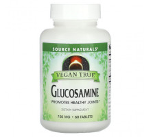 Для мышц и суставов Source Naturals, Vegan True, глюкозамин, 750 мг, 60 таблеток