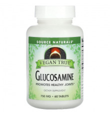 Для мышц и суставов Source Naturals, Vegan True, глюкозамин, 750 мг, 60 таблеток
