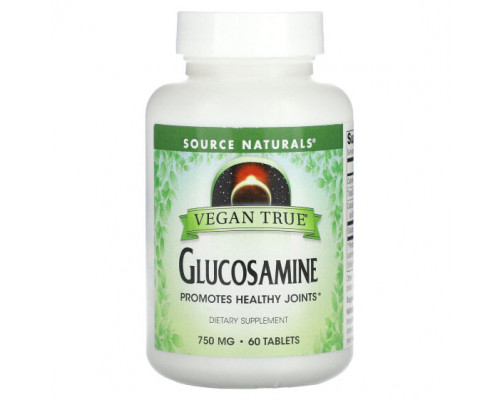 Для мышц и суставов Source Naturals, Vegan True, глюкозамин, 750 мг, 60 таблеток Для мышц и суставов Source Naturals, Vegan True, глюкозамин, 750 мг, 60 таблеток