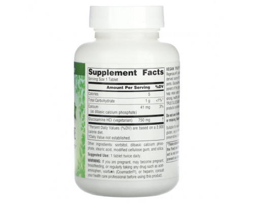Для мышц и суставов Source Naturals, Vegan True, глюкозамин, 750 мг, 60 таблеток Для мышц и суставов Source Naturals, Vegan True, глюкозамин, 750 мг, 60 таблеток