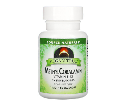 Source Naturals, Vegan True, MethylCobalamin, Cherry, 60 Tablets Source Naturals, Vegan True, MethylCobalamin, Cherry, 60 Tablets