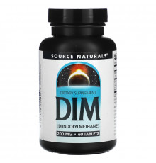 Source Naturals, DIM (Дииндолилметан ), 200 мг, 60 таблеток