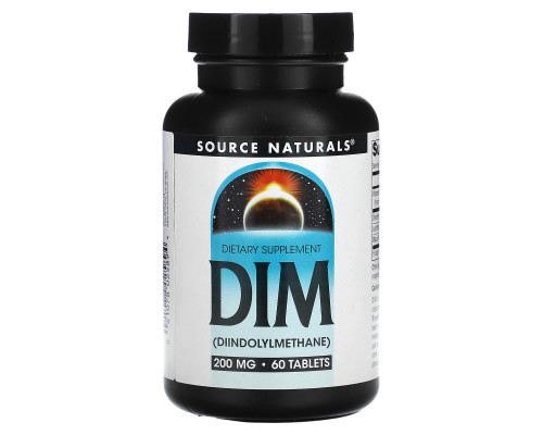 Source Naturals, DIM (Дииндолилметан ), 200 мг, 60 таблеток Source Naturals, DIM (Дииндолилметан ), 200 мг, 60 таблеток