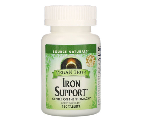 Source Naturals, Истинно Веган, Железная поддержка, 180 таблеток Source Naturals, Истинно Веган, Железная поддержка, 180 таблеток