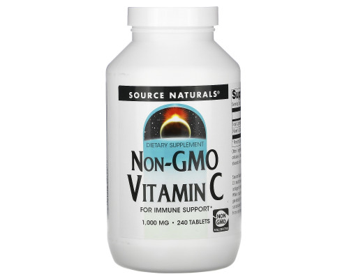 Source Naturals, Витамин С без ГМО, 1,000 мг, 240 таблеток Source Naturals, Витамин С без ГМО, 1,000 мг, 240 таблеток