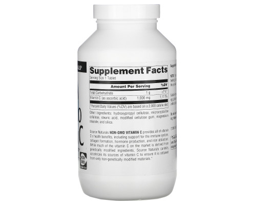 Source Naturals, Витамин С без ГМО, 1,000 мг, 240 таблеток Source Naturals, Витамин С без ГМО, 1,000 мг, 240 таблеток