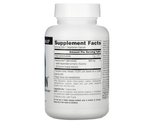 Source Naturals, Теракурмин, 600 мг, 60 Растительных капсул Source Naturals, Теракурмин, 600 мг, 60 Растительных капсул