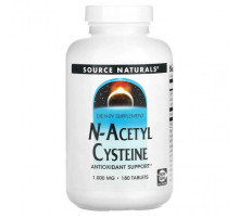 Антиоксиданты Source Naturals, N-ацетилцистеин, 1000 мг, 180 таблеток