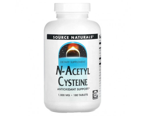 Антиоксиданты Source Naturals, N-ацетилцистеин, 1000 мг, 180 таблеток Антиоксиданты Source Naturals, N-ацетилцистеин, 1000 мг, 180 таблеток