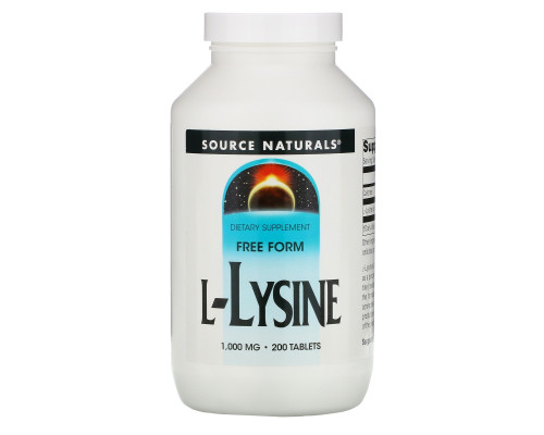 Source Naturals, L-лизин, 1000 мг, 200 таблеток Source Naturals, L-лизин, 1000 мг, 200 таблеток
