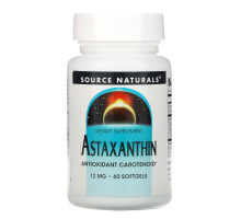 Source Naturals, Астаксантин, 12 мг, 60 мягких желатиновых капсул