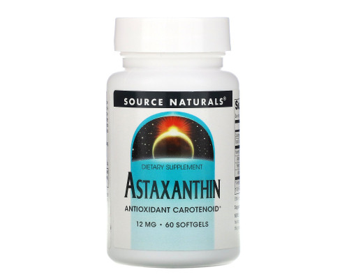 Source Naturals, Астаксантин, 12 мг, 60 мягких желатиновых капсул Source Naturals, Астаксантин, 12 мг, 60 мягких желатиновых капсул
