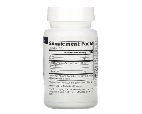 Source Naturals, Астаксантин, 12 мг, 60 мягких желатиновых капсул Source Naturals, Астаксантин, 12 мг, 60 мягких желатиновых капсул