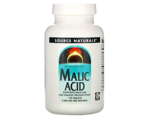Source Naturals, Яблочная кислота, 833 мг, 120 таблеток Source Naturals, Яблочная кислота, 833 мг, 120 таблеток