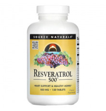 Ресвератрол Source Naturals, Ресвератрол, 500 мг, 120 таблеток