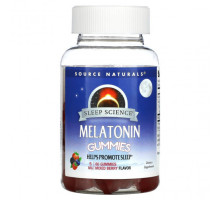 Детское здоровье Source Naturals, Sleep Science, жевательные мармеладки с мелатонином, ягодное ассорти, 5 мг, 60 жевательных таблеток