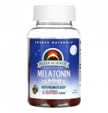 Детское здоровье Source Naturals, Sleep Science, жевательные мармеладки с мелатонином, ягодное ассорти, 5 мг, 60 жевательных таблеток