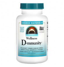 Витамин D Source Naturals, Wellness D-mmunity, 125 мкг, 120 вегетарианских капсул