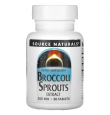 Зелень и зеленые овощи Source Naturals, экстракт ростков брокколи, 125 мг, 30 таблеток