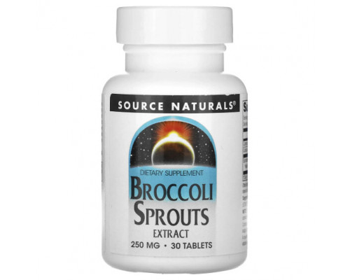 Зелень и зеленые овощи Source Naturals, экстракт ростков брокколи, 125 мг, 30 таблеток Зелень и зеленые овощи Source Naturals, экстракт ростков брокколи, 125 мг, 30 таблеток