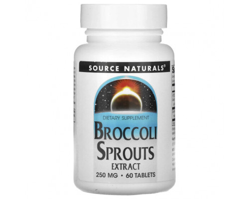 Зелень и зеленые овощи Source Naturals, экстракт ростков брокколи, 125 мг, 60 таблеток Зелень и зеленые овощи Source Naturals, экстракт ростков брокколи, 125 мг, 60 таблеток