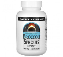 Зелень и зеленые овощи Source Naturals, экстракт ростков брокколи, 125 мг, 120 таблеток